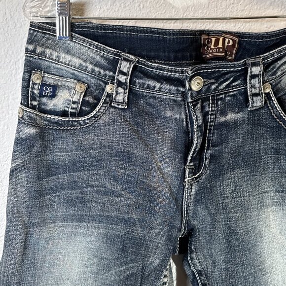 Stylish Cowgirl Tuff Women's Distressed Bootcut Denim Western Style 30x32 READ* - Picture 2 of 16